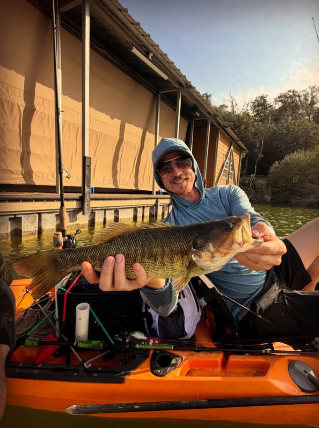 Golden hour bass on the Guadalupe